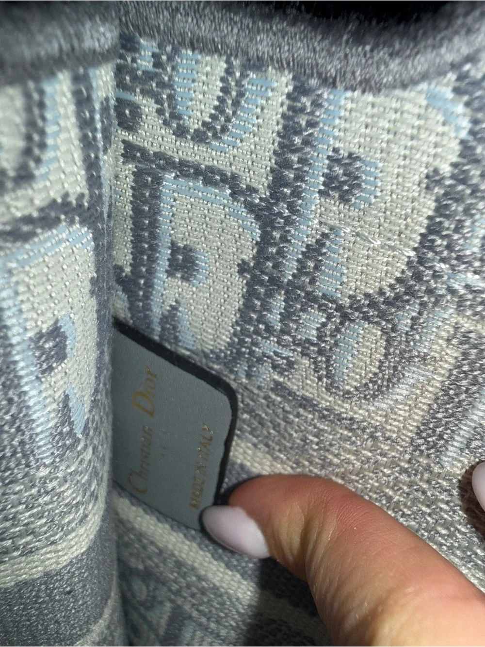 Christian Dior Mini Oblique Jacquard Book Bag in Gray - Picture 4 of 4